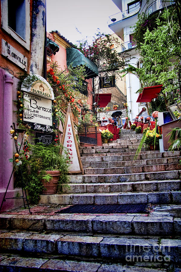 Taormina Steps Sicily Photograph by David Smith