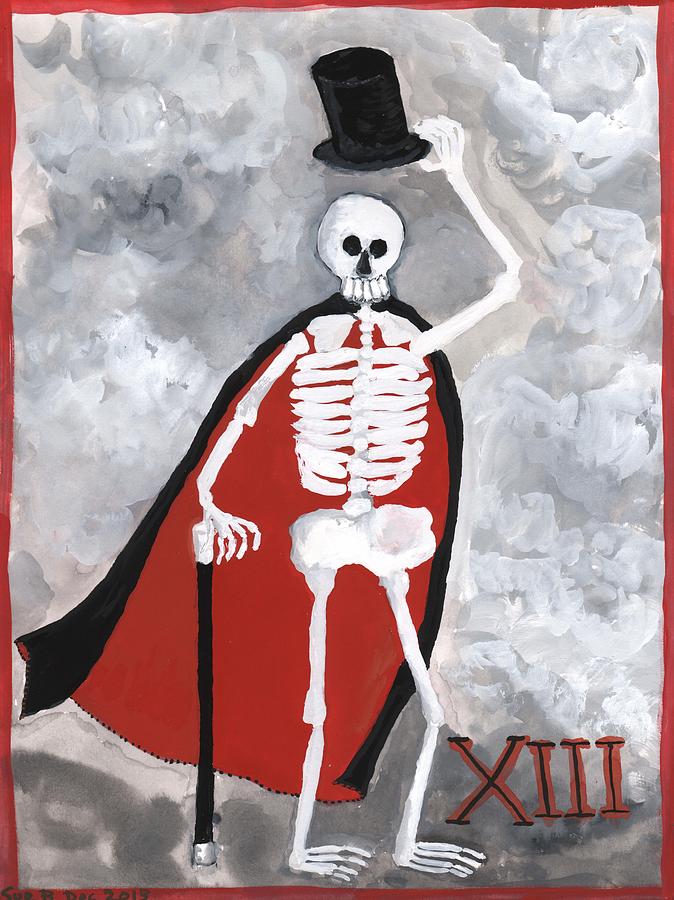 Tarot Painting - Tarot 13 by Sushila Burgess Tarot Painting - Tarot 13 by Sushila Burgess
