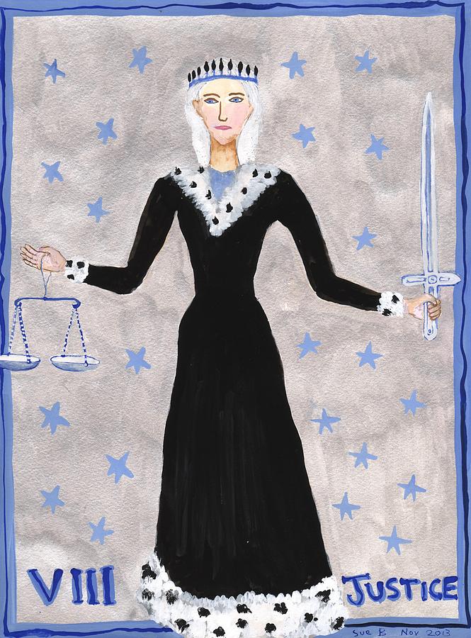 Tarot Painting - Tarot 8 Justice by Sushila Burgess Tarot Painting - Tarot 8 Justice by Sushila Burgess