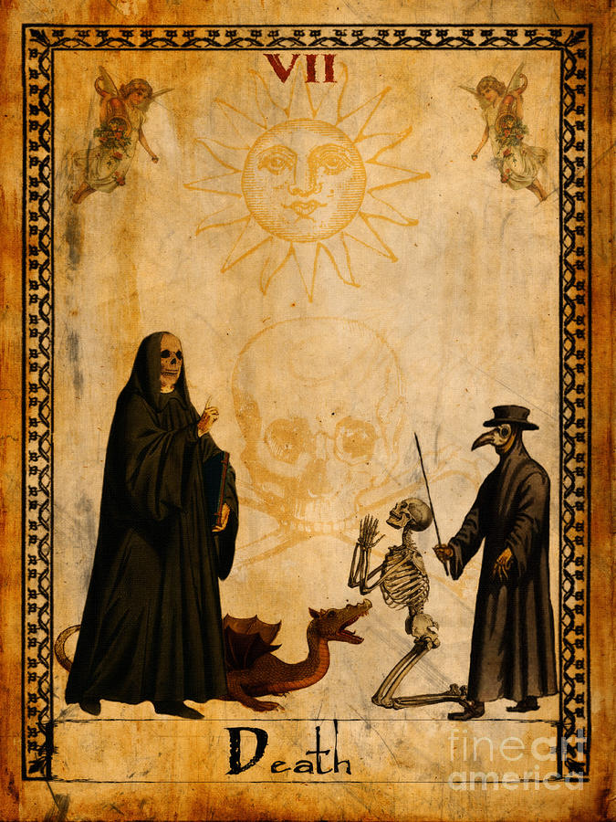 Vintage Painting - Tarot Card Death by Cinema Photography