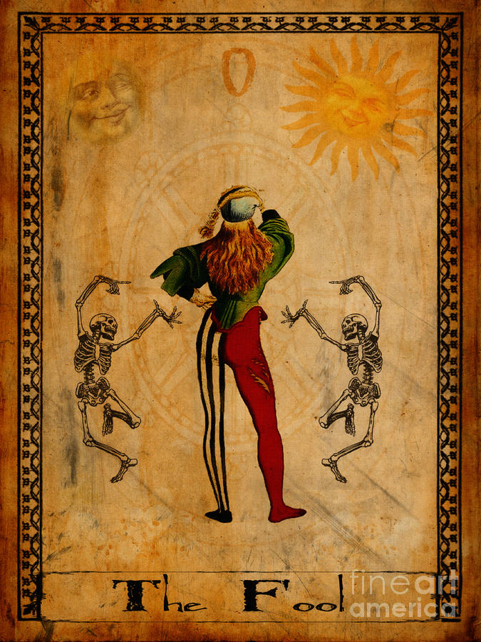 Vintage Painting - Tarot Card The Fool by Cinema Photography