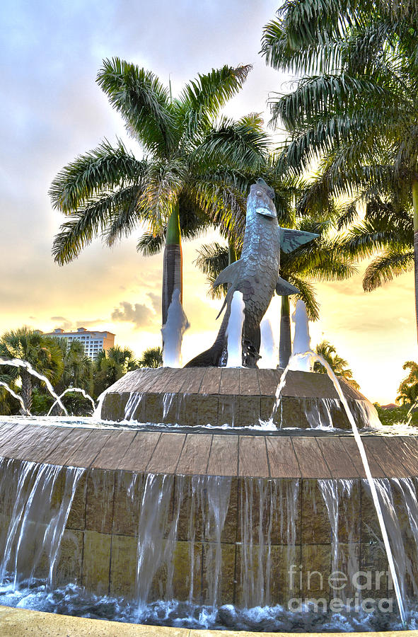 Tarpon fountain in Cape Coral Florida Photograph by Timothy Lowry
