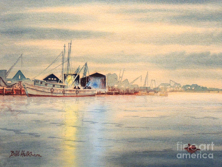 Tarpon Springs Sponge Docks Painting by Bill Holkham