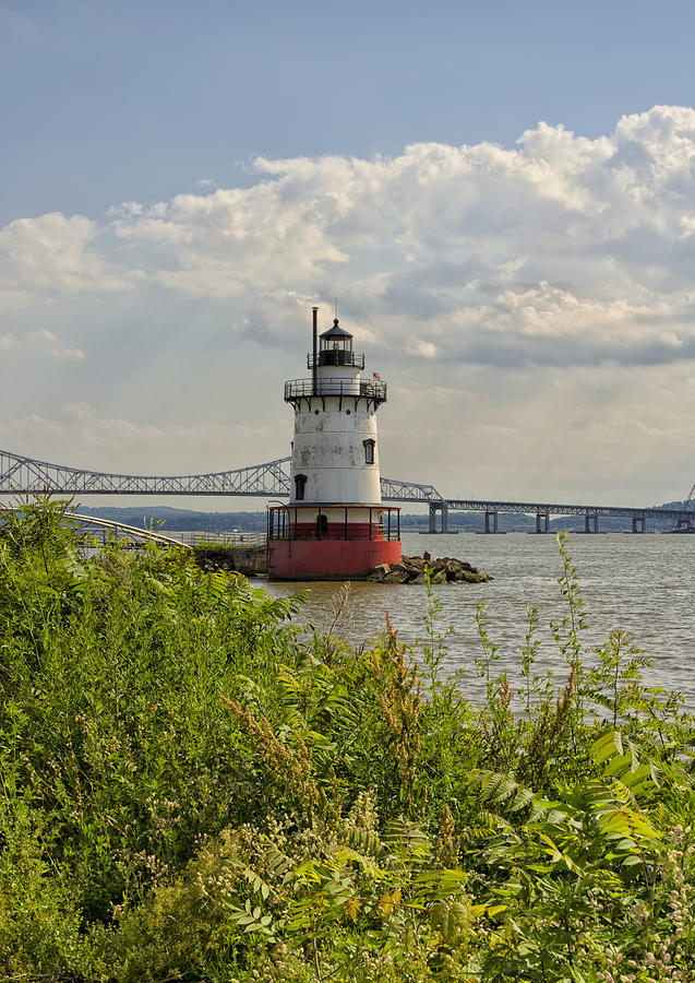 Tarrytown Lighthouse and the Tappan Zee Bridge Photograph by Marianne Campolongo