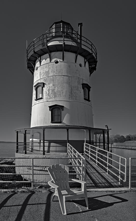 Tarrytown Lighthouse BW Photograph by Susan Candelario
