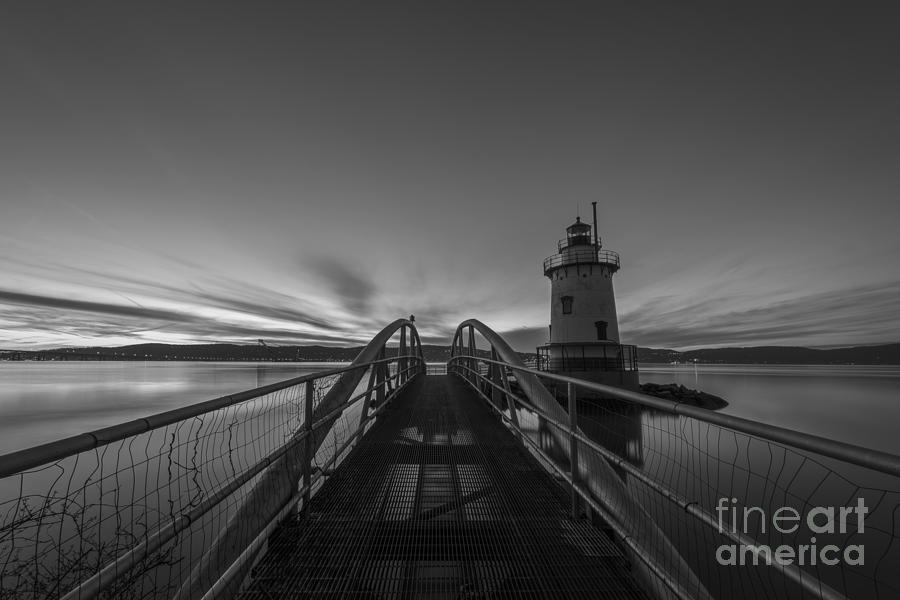 Sunset Photograph - Tarrytown Lighthouse Sunset BW by Michael Ver Sprill