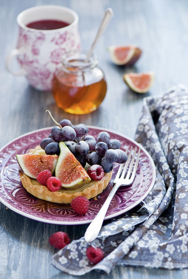 Tart With Figs, Grape And Raspberry Photograph by Verdina Anna