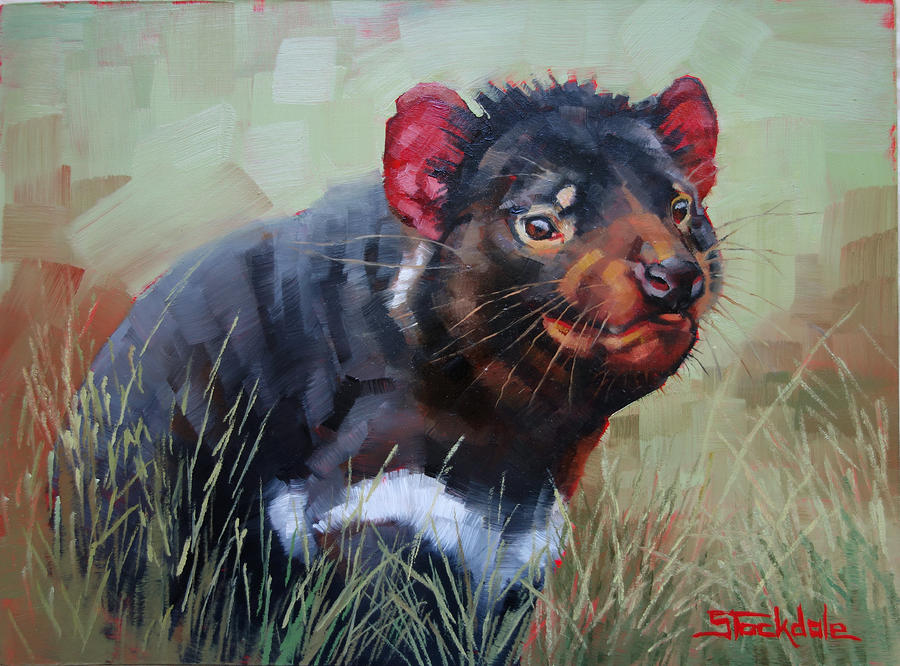 Wildlife Painting - Tasmanian Devil by Margaret Stockdale