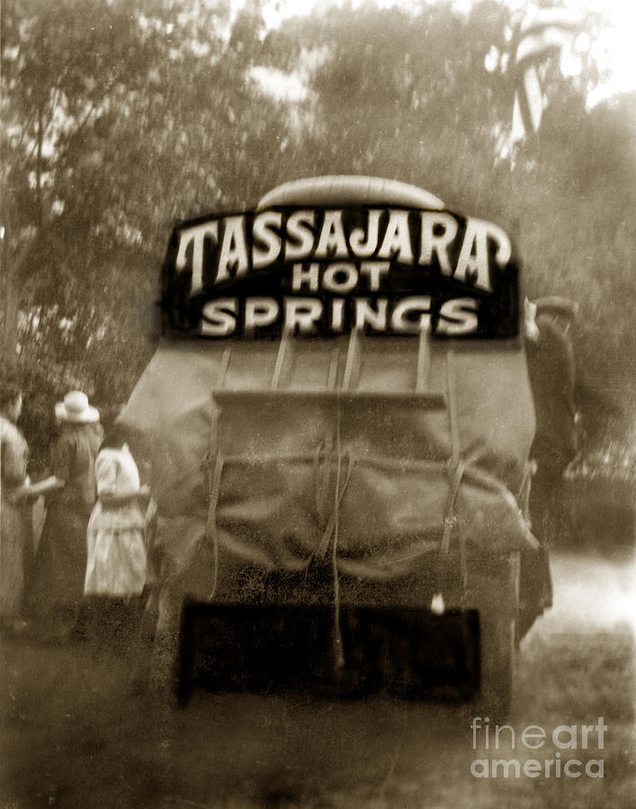 Tassajara Photograph - Tassajara Hot Springs Stage Monterey Co. California circa 1910 by Monterey County Historical Society