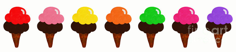 Ice Cream Digital Art - Taste The Ice Cream Rainbow by Andee Design