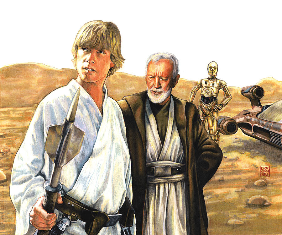 Star Wars Drawing - Tatooine Massacre by Edward Draganski