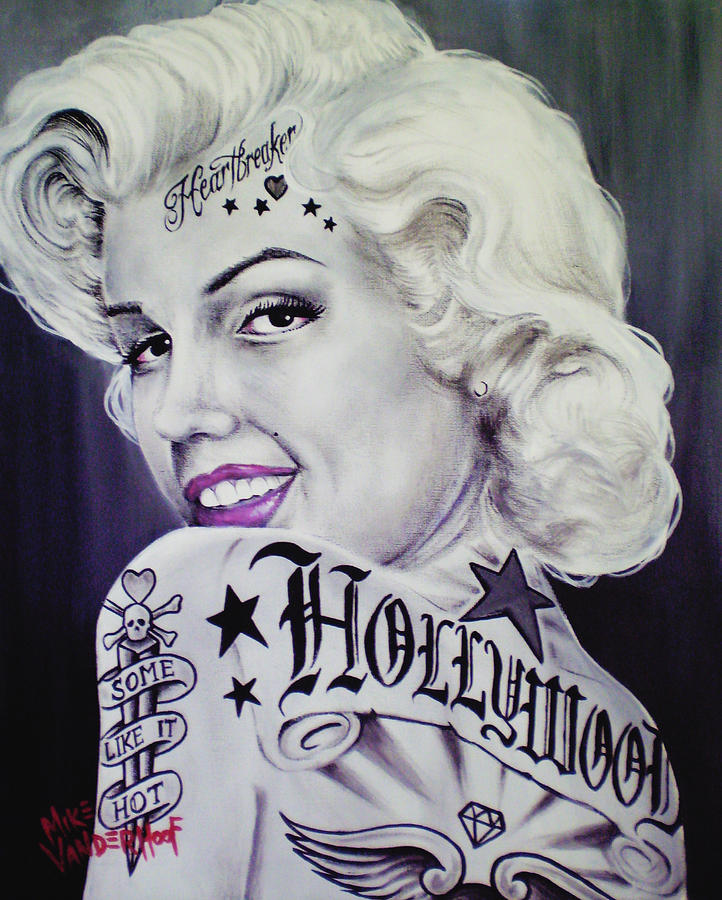 Tattooed Marilyn Monroe Painting by Mike Vanderhoof  Pixels