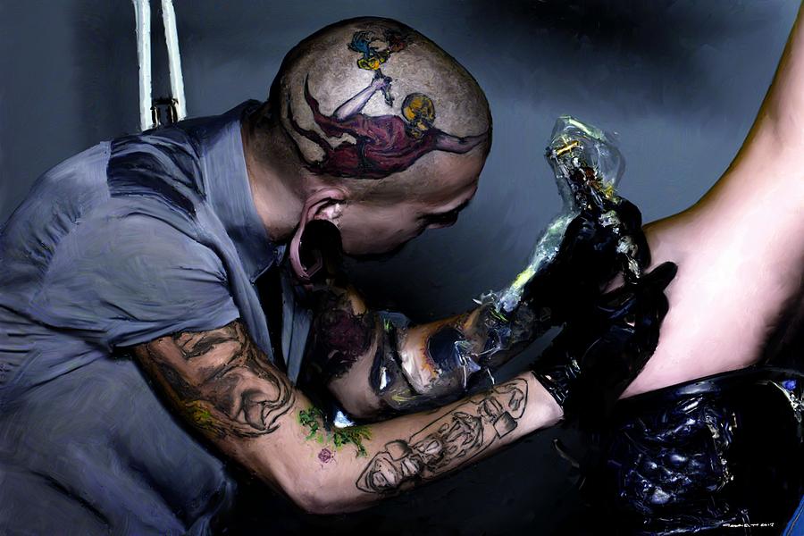 Tattoo Digital Art - Tattooing by Gabriel T Toro