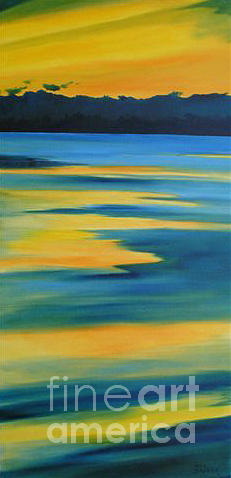 Taupo Sunset Painting by Julia Blackler