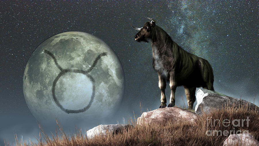 Taurus Is The Second Astrological Sign Digital Art