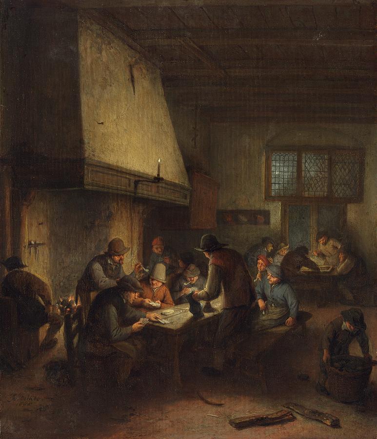 Portrait Painting - Tavern Scene by Adriaen van Ostade
