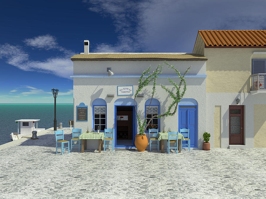 Taverna Digital Art - Taverna by Paul McManus Taverna Digital Art - Taverna by Paul McManus