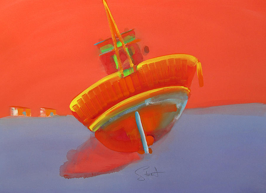 Tavira Fishing Boat Painting by Charles Stuart