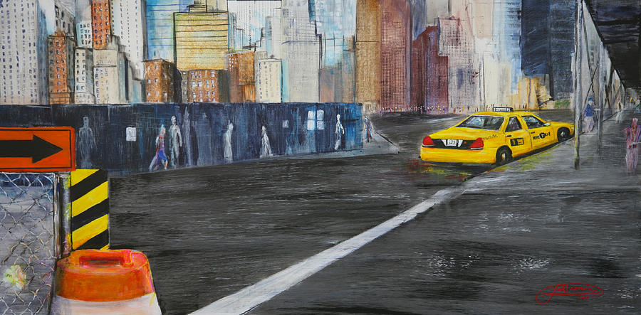 Taxi 9 Nyc Under Construction Painting by Jack Diamond