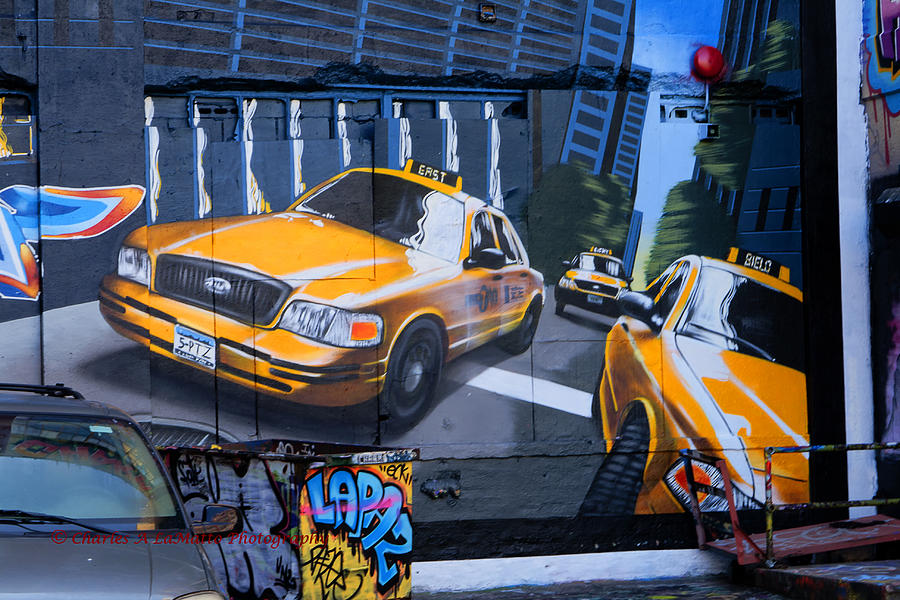 New York City Photograph - Taxi Mural by Charles A LaMatto