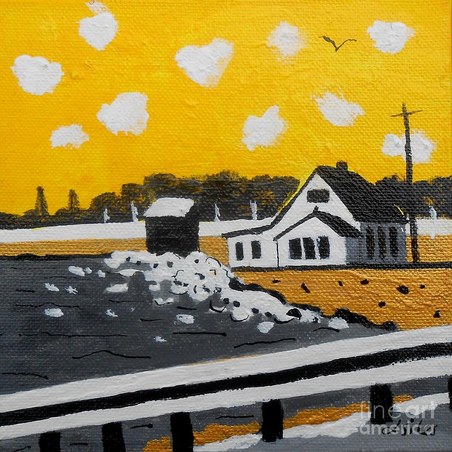 Architecture Painting - Taylors Island White House by Lesley Giles