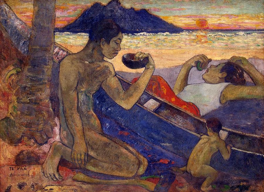 Te vaa Painting by Paul Gauguin