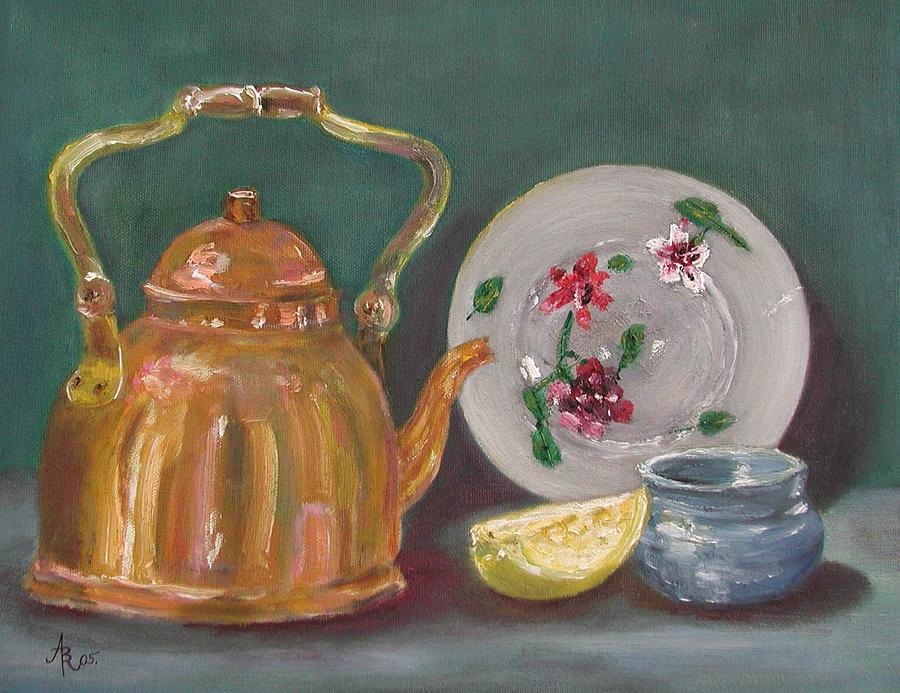 Tea Alone Painting by Anna Ruzsan