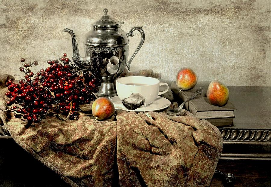 Still Life Photograph - Tea and Berries by Diana Angstadt