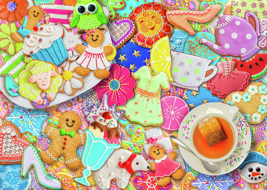 Tea Painting - Tea And Cookies by MGL Meiklejohn Graphics Licensing