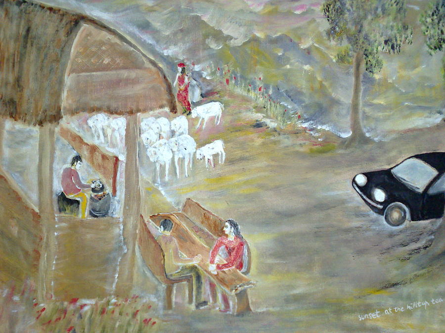 Tea  At The Top Track Painting by Subrata Bose