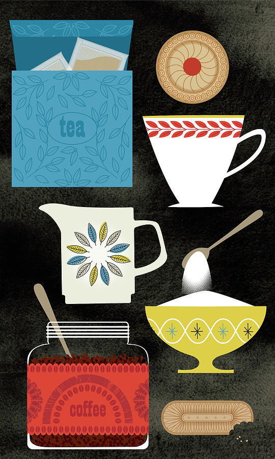 Tea, Coffee, Cream, Sugar And Cookies Photograph by Ikon Ikon Images