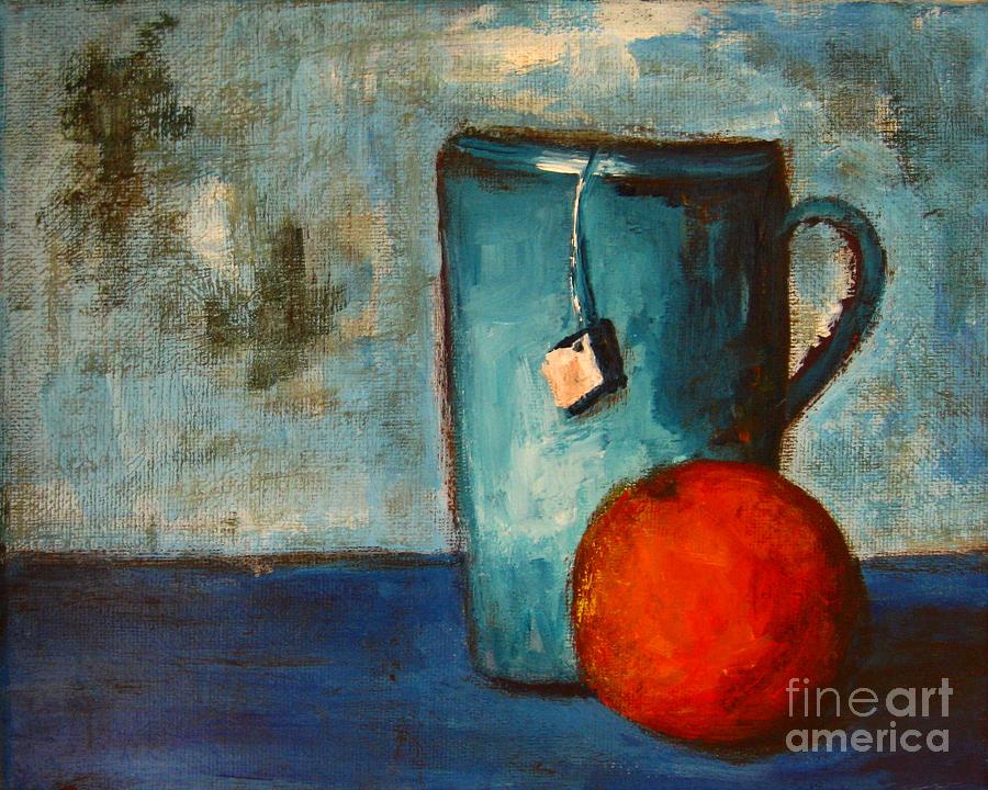 Tea Cup- Orange Tea Painting