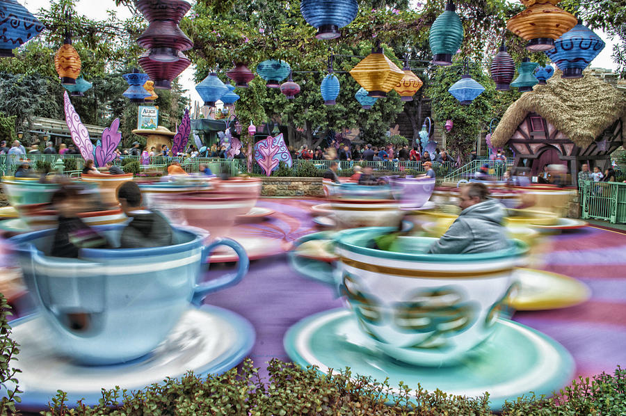 Castle Photograph - Tea Cup Ride Fantasyland Disneyland by Thomas Woolworth