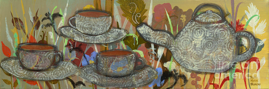 Tea For Three Painting by Robin Pedrero