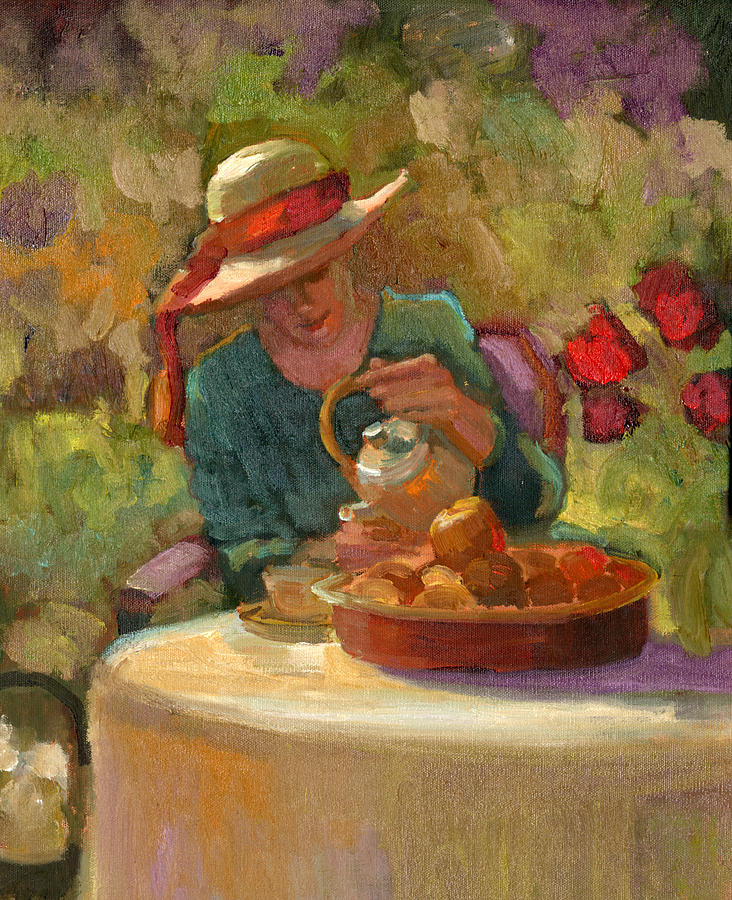 tea in Garden Painting