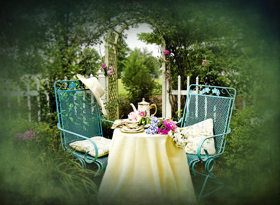 Tea in my Garden Photograph by Trudy Wilkerson