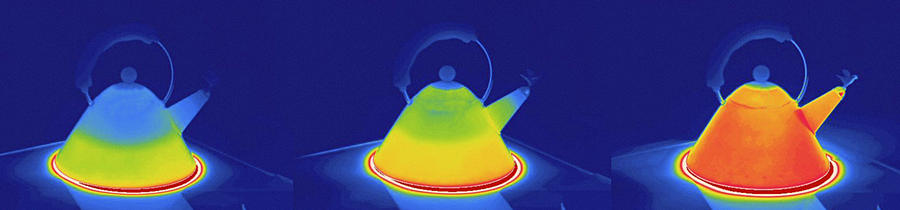 Tea Kettle Heating, Themogram Series Photograph by Science Stock Photography