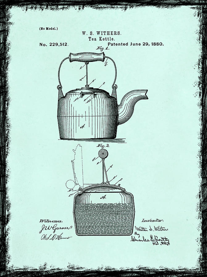 Tea Kettle Patent 1880 Photograph by Mark Rogan