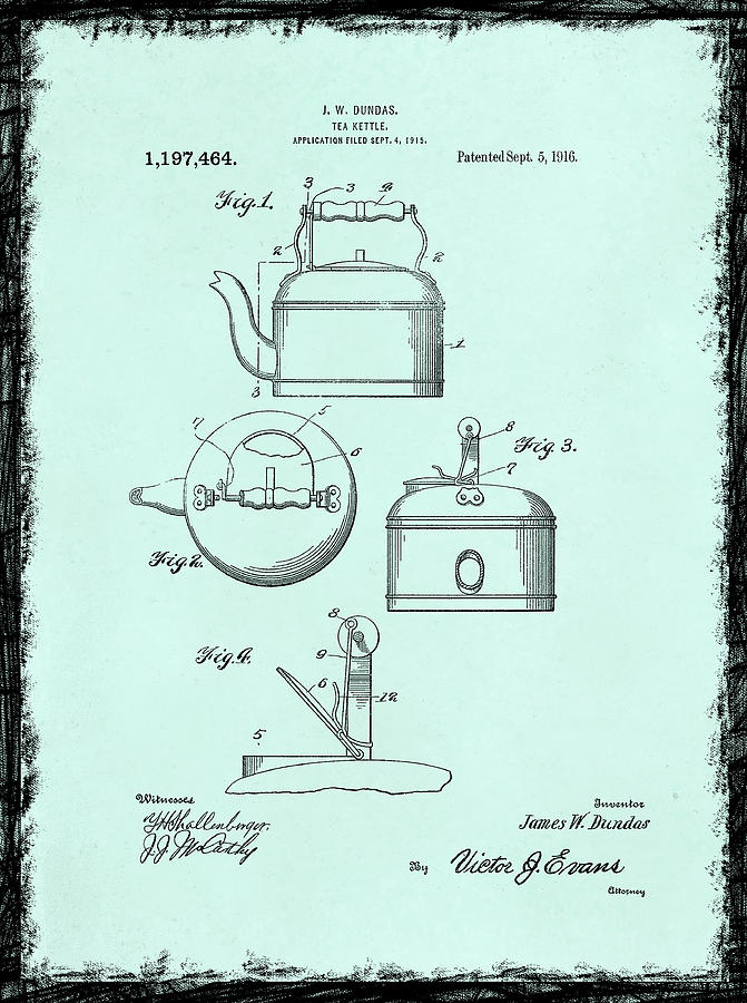 Tea Kettle Patent 1916 Photograph by Mark Rogan