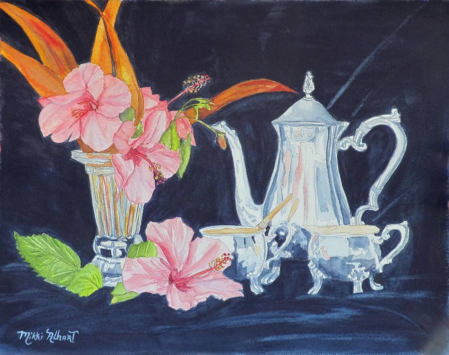 Still Life Painting - Tea Party by Mikki Alhart