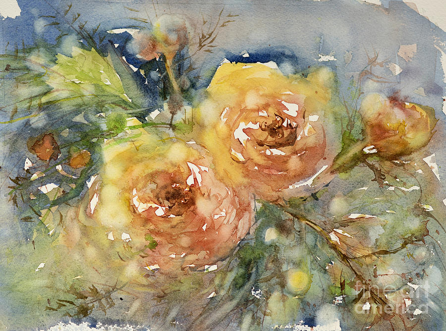 Tea Roses Painting by Judith Levins