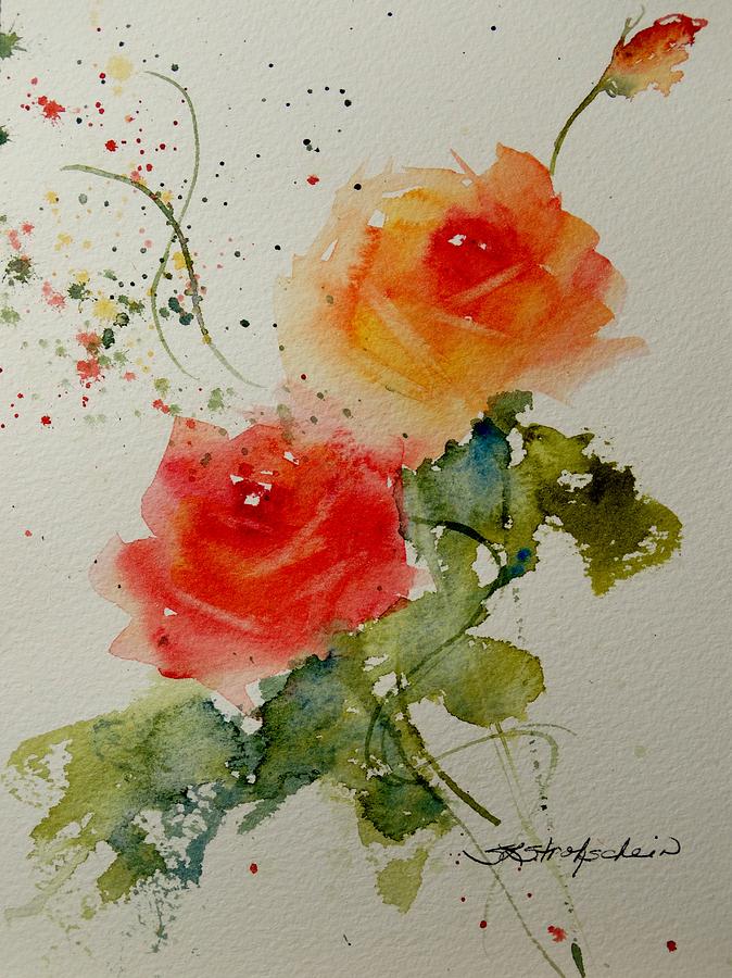 Tea Roses Painting by Sandra Strohschein