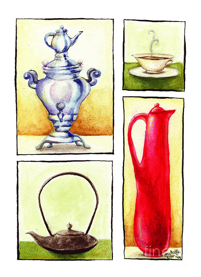 Tea Service Painting by Michelle Bien