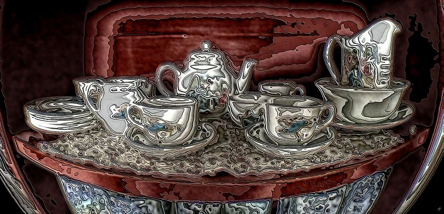 Tea Set Digital Art by Ronald Bissett