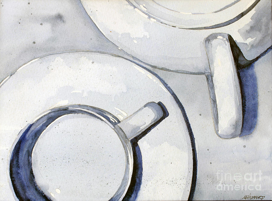 Still Life Painting - Tea Time - Indigo Blue by Mark Hufford
