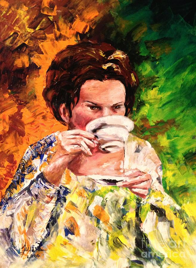 Tea Time Painting by Karen  Ferrand Carroll