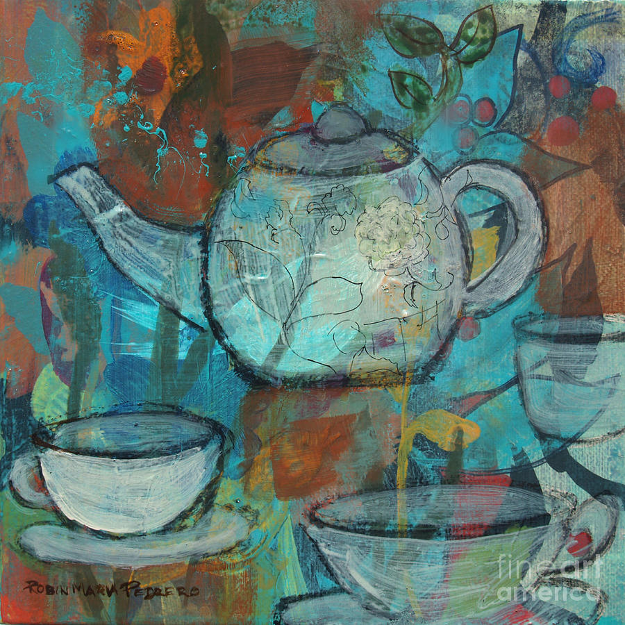 Tea Painting - Tea with Friends by Robin Pedrero