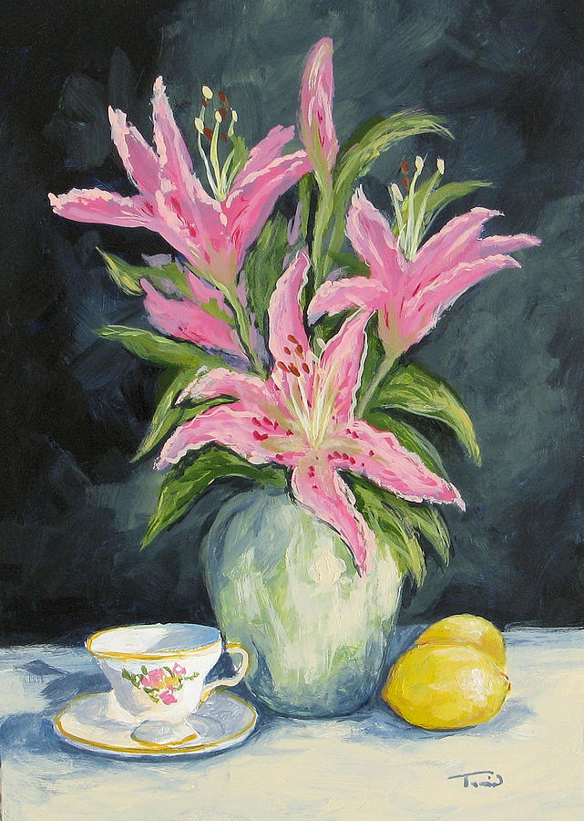 Tea with Lilies Painting by Torrie Smiley