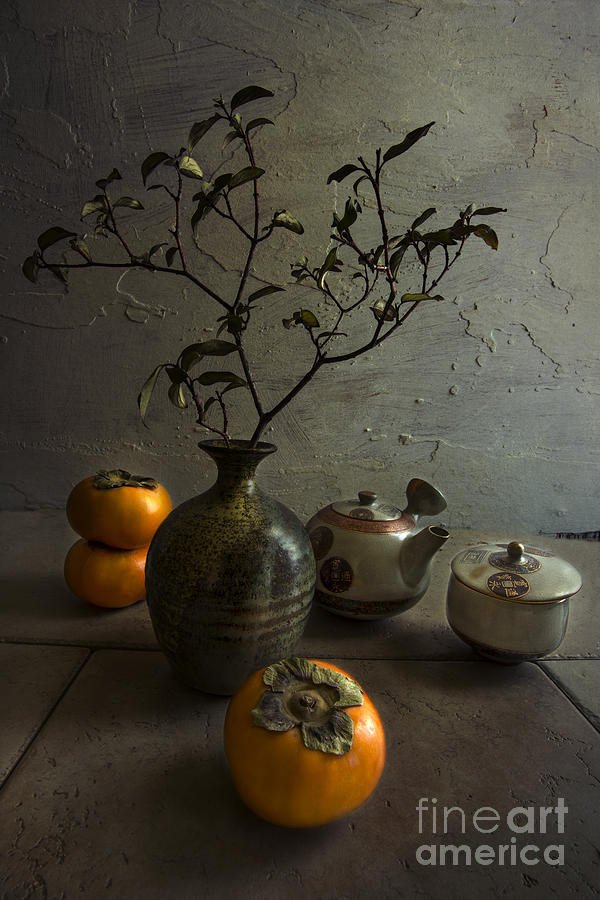 Tea With Persimmons Photograph by Elena Nosyreva