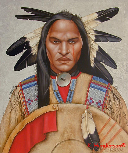 American Indian Painting - Teach My Heart to Sing by K Henderson by K Henderson